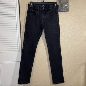 GAP Boys Stretch Skinny Black Wash Denim Jeans Size 14